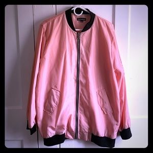 Pink and black bomber jacket